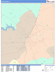 Georgetown  Wall Map Color Cast Style